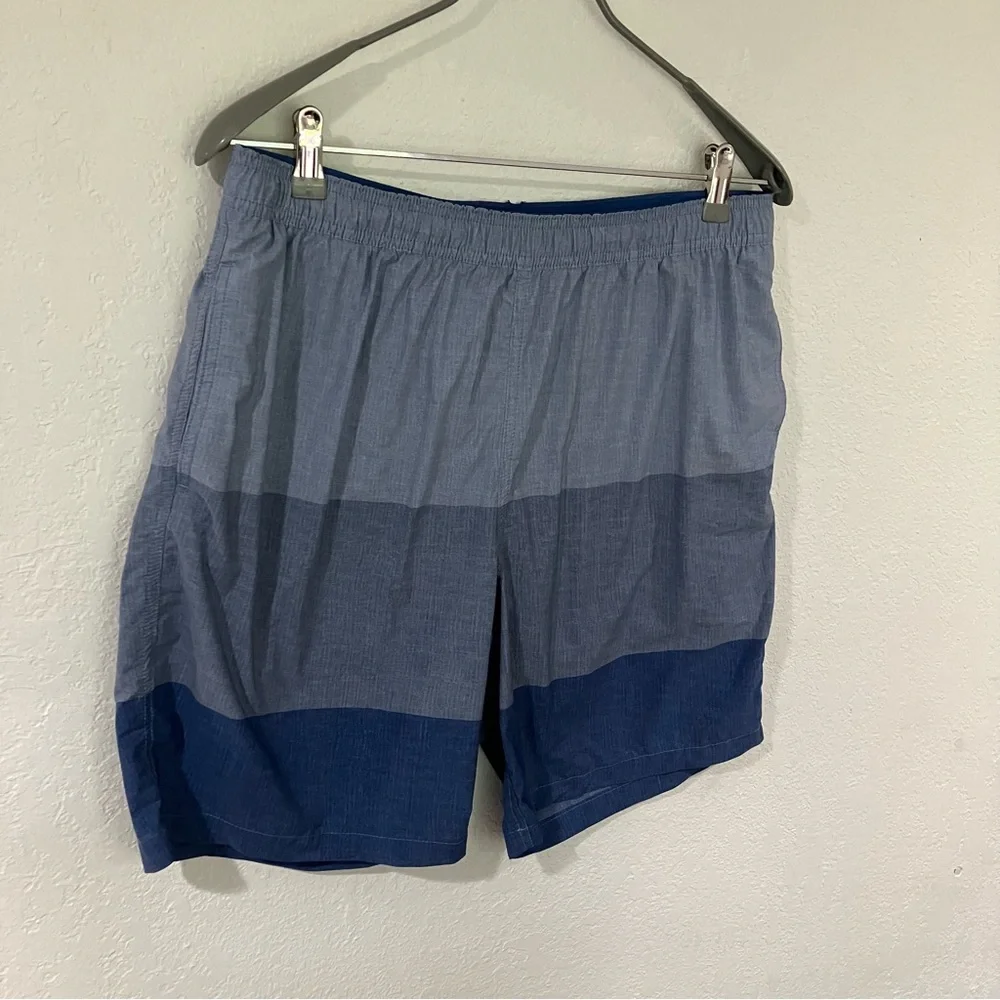 Kirkland size large Blue men’s swim trunks color block vacation